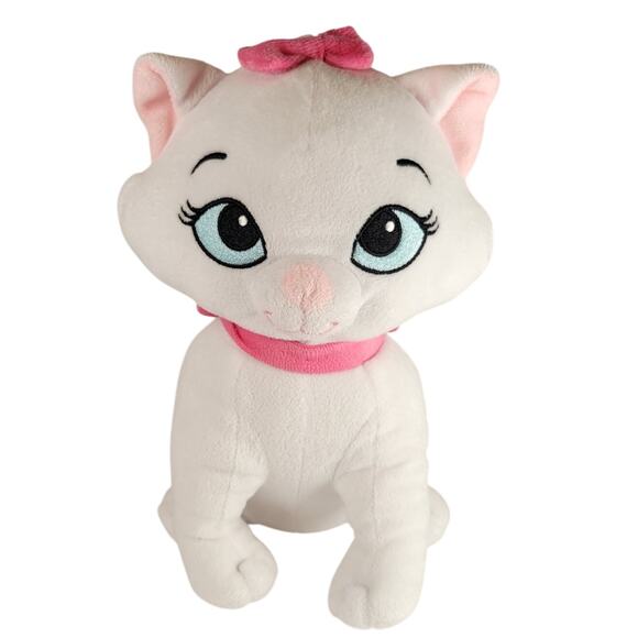 Disney Marie Aristocats White Cat Plush Pink Bow 10" Kohl’s Just Play 2023 - Picture 1 of 16